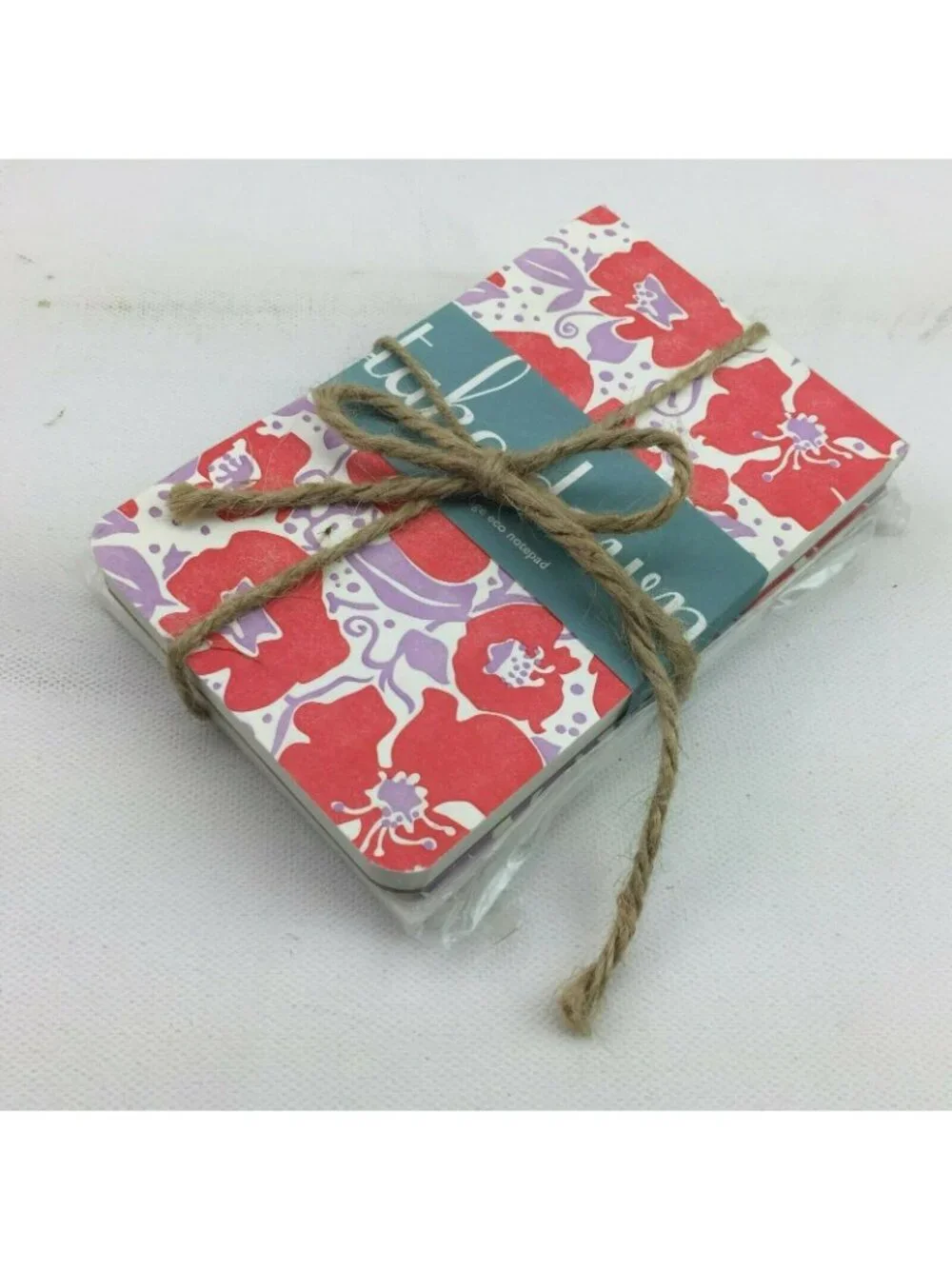 Smock Red Purple Floral Blank Notepad 6 Card Envelope Gift Set 3.5